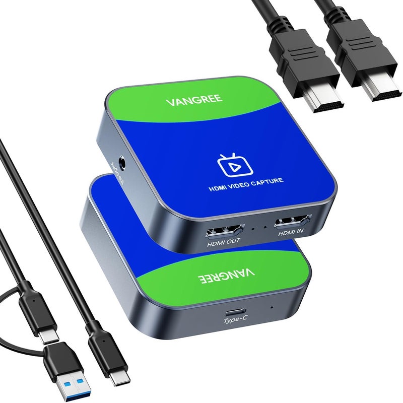 VANGREE Capture Card for Nintendo Switch, 4K Audio Video Capture Card, USB C 3.0 1080P 60FPS HDMI Recorder for Gaming/Live Streaming/Video Conference, Works for Nintendo Switch 2/PS5/Xbox/OBS/Camera/PC - Image 1
